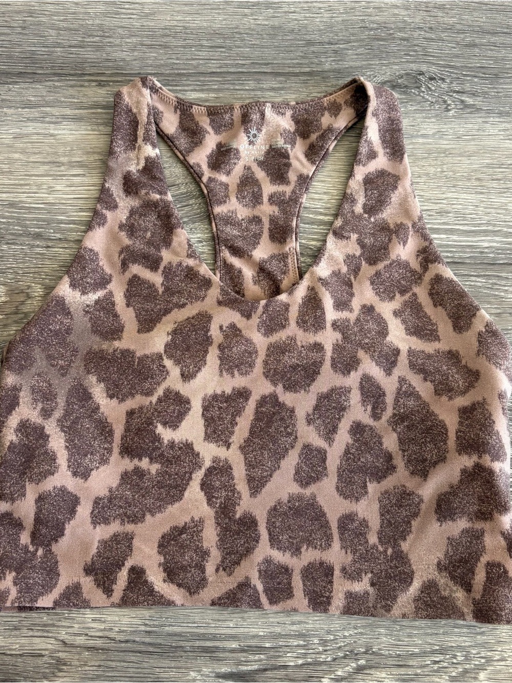 aerie offline Leopard-Print Racerback Sports Bra Crop